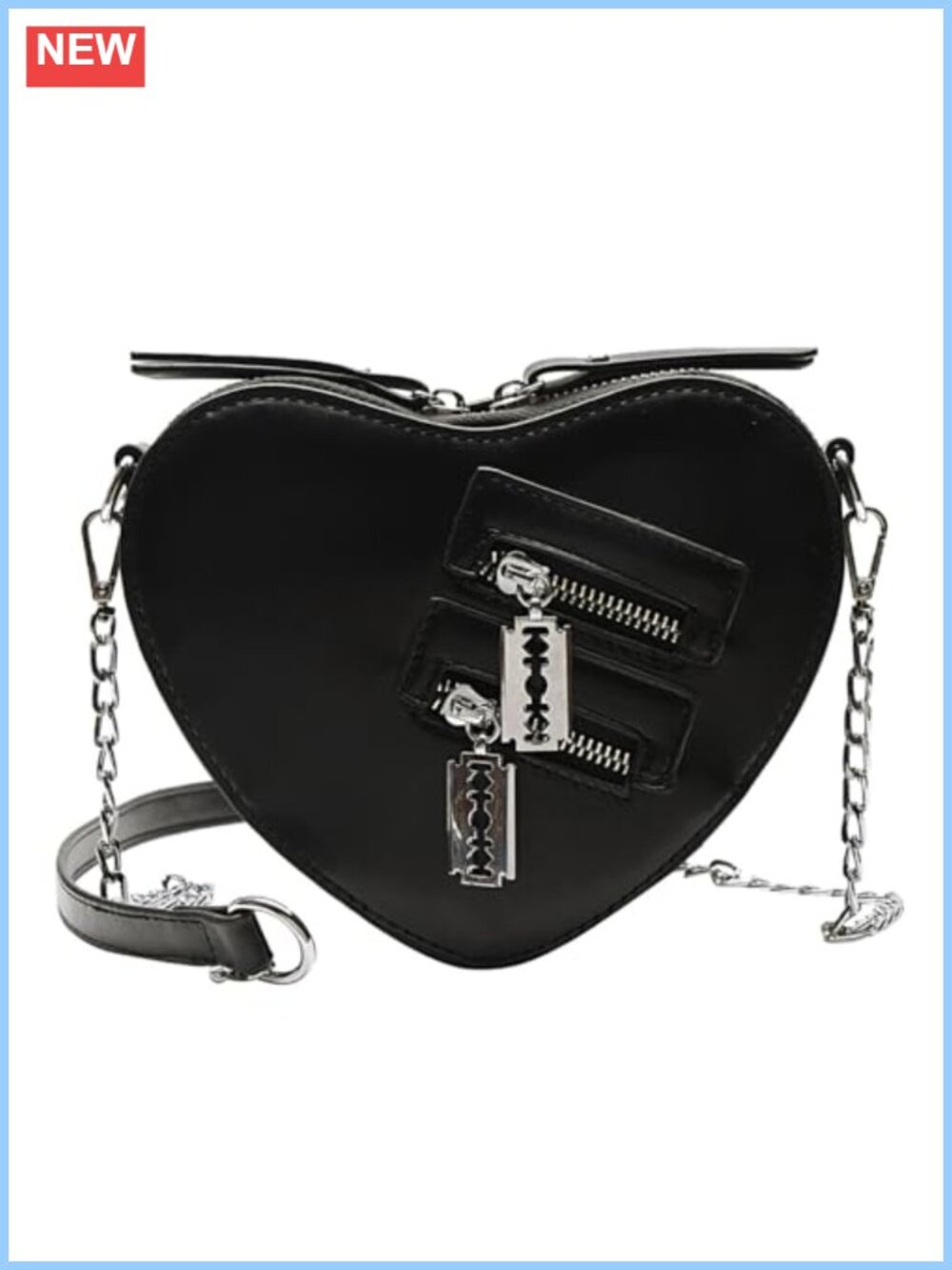 Heart Crossbody Bag PU Leather Punk Gothic Y2K Lolita Shoulder Purse